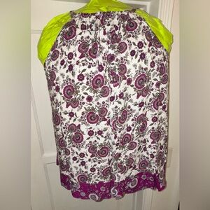 Lane Bryant Purple and White Floral A-Line Skirt